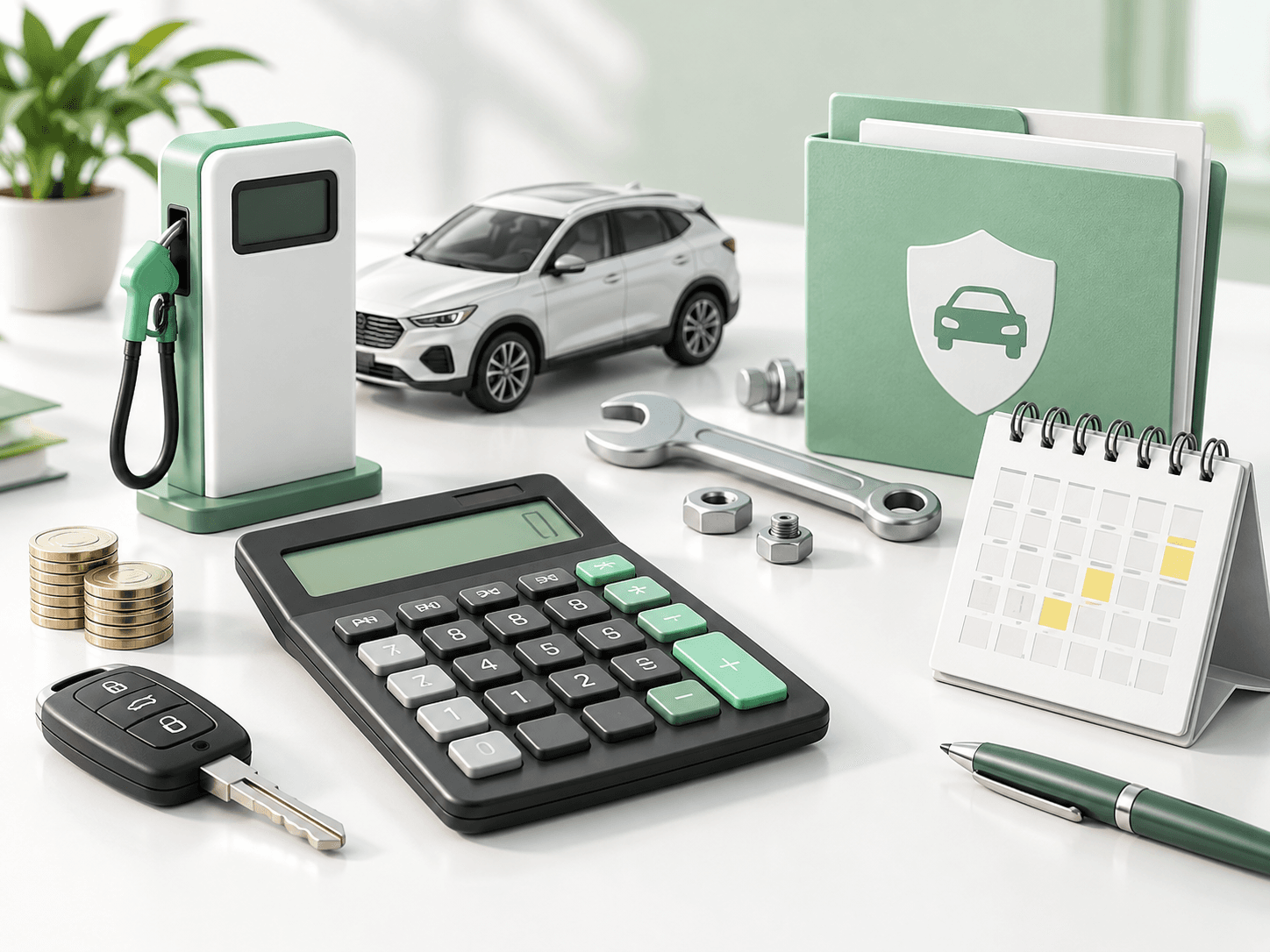 Calculadora y gastos relacionados con un auto